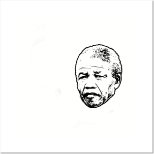 Nelson Mandela head Posters and Art